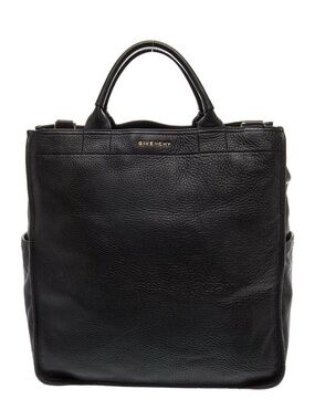 Givenchy Black Pebbled Leather Backpack Tote for Men